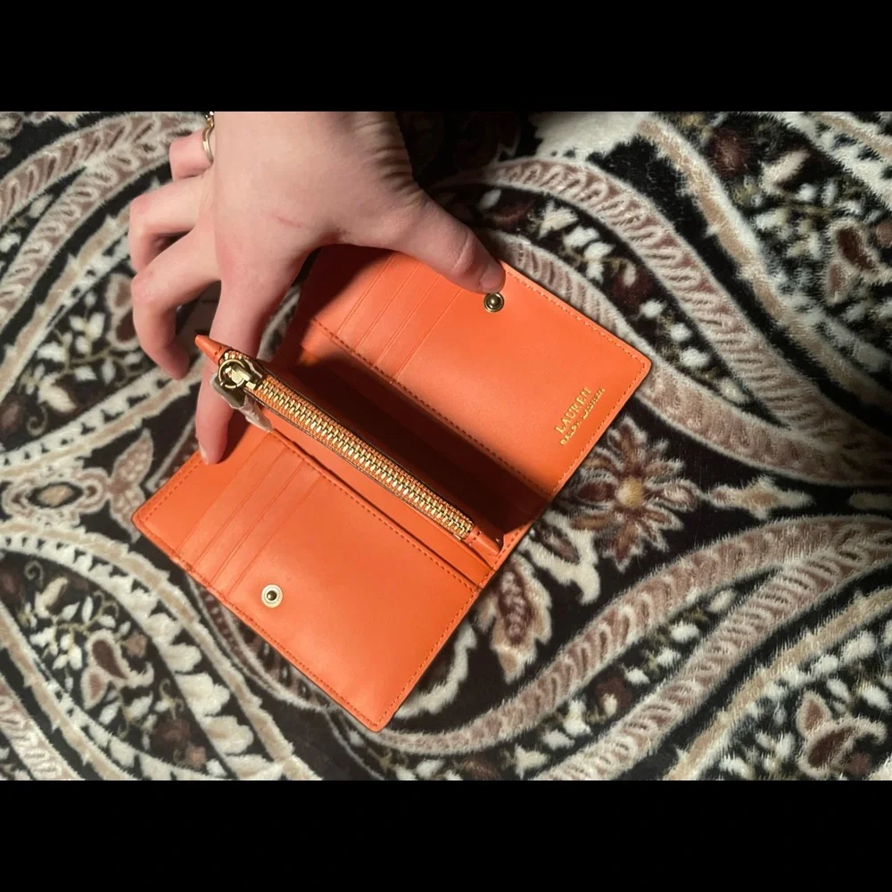 LRL Brown & Orange Leather Wallet - Picture 4 of 7